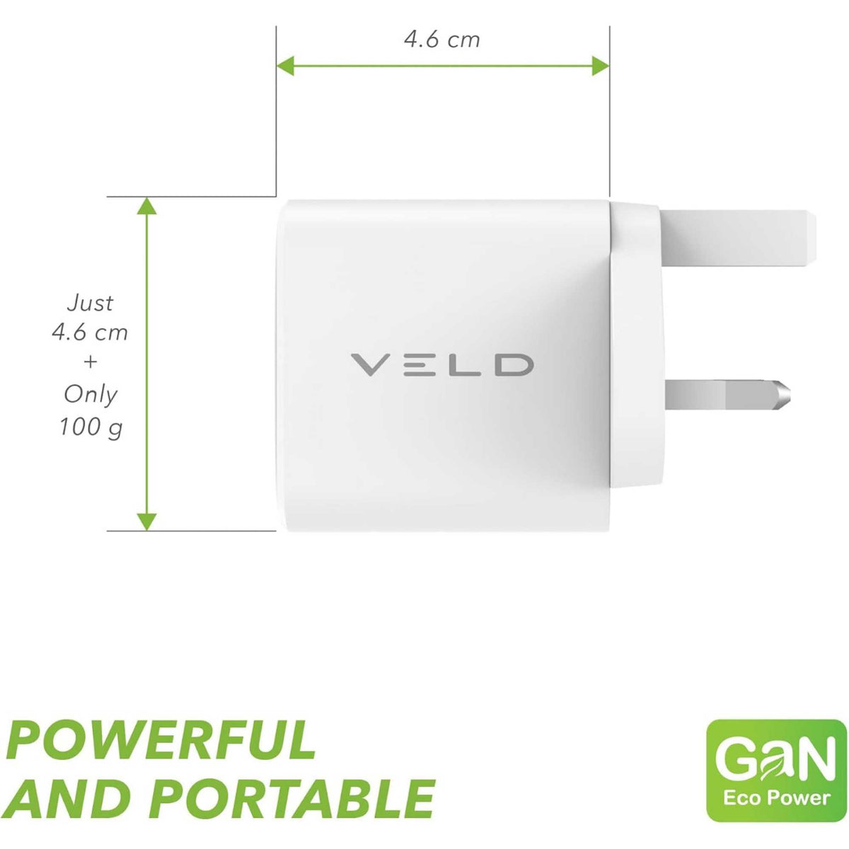VELD VHG100JW Super-Fast 3 Port 100W USB Charger