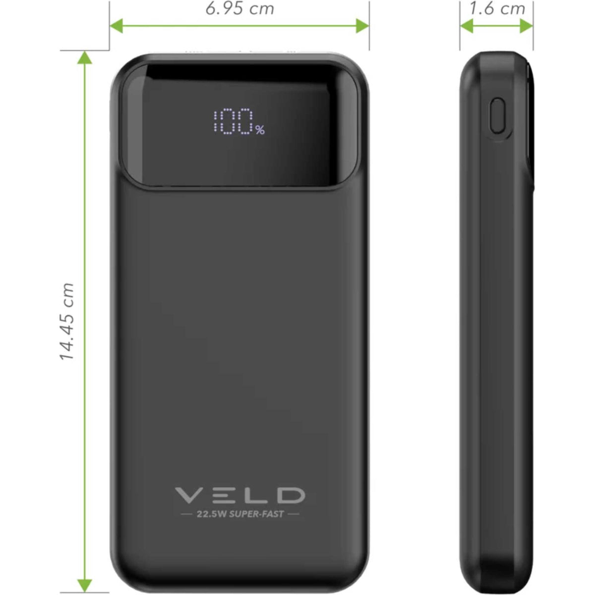 VELD VPB1022B Super-Fast 10,000mAh Power Bank - 22.5W