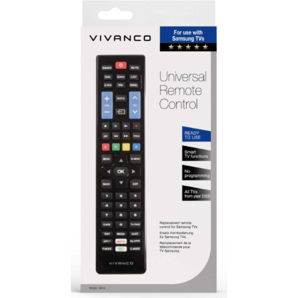 Vivanco 38016 Replacement Remote Control for Samsung