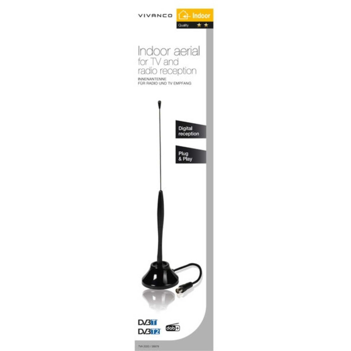 Vivanco 38879 Indoor Aerial for TV & Radio with Passive Tube Antenna