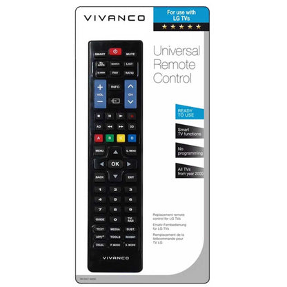 Vivanco 39299 Replacement Remote Control for LG TVs - Black