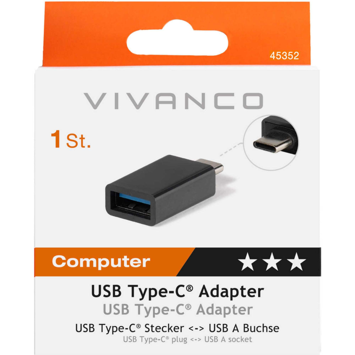 Vivanco 45351 USB 3.1 USB Type C to USB-A Adaptor