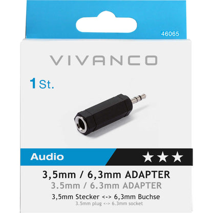 Vivanco 46065 6.3mmm to 3.5mm Stereo Adapter