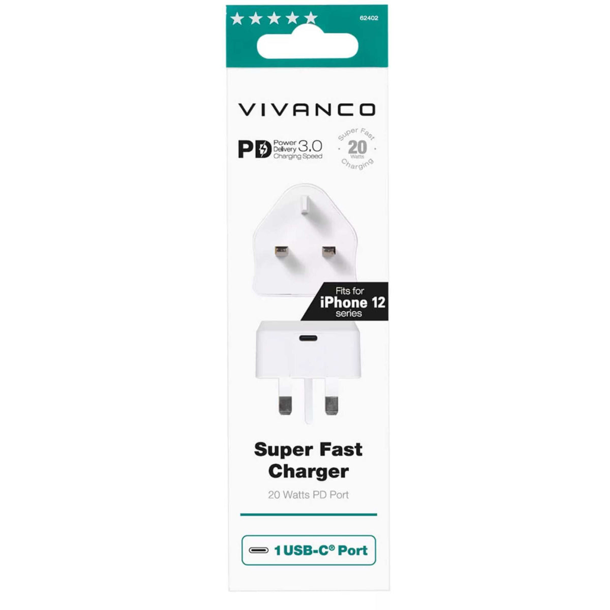 Vivanco 62402 Super Fast USB-C 3.0 Mains Charger