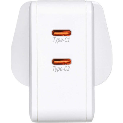 Vivanco 63216 2.0 Dual USB C 45W Super Fast Plug - White