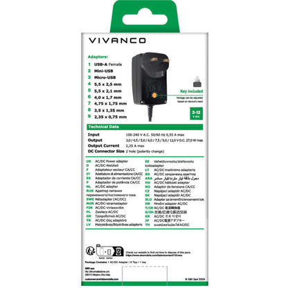 Vivanco VVITADAPT27WUN2 9-in-1 Universal Power Supply - Black