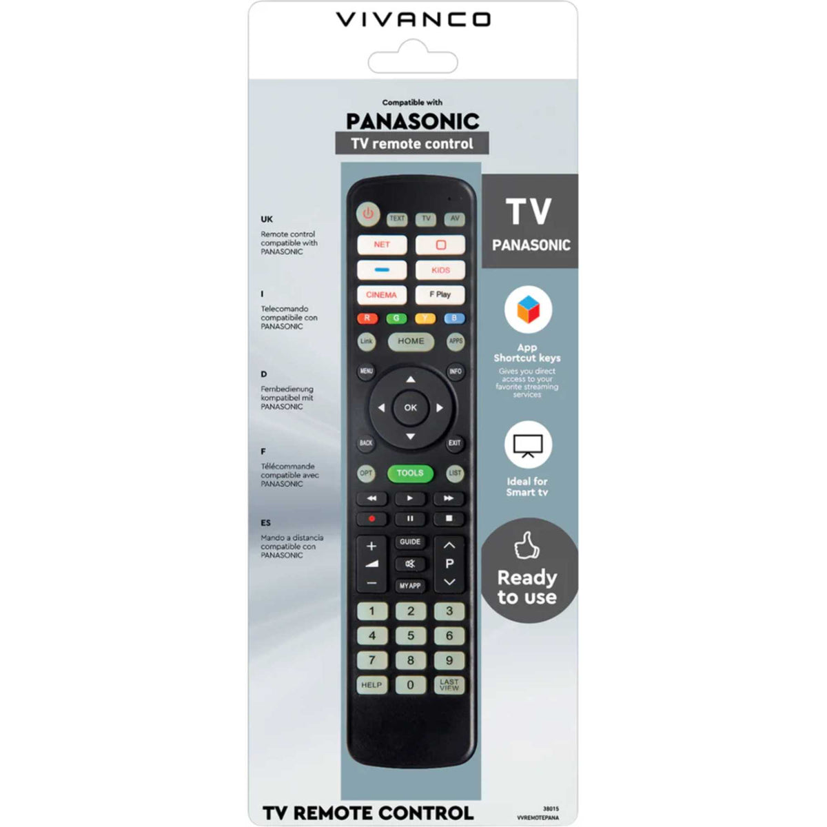 Vivanco VVREMOTEPANA Remote Control for Panasonic TVs