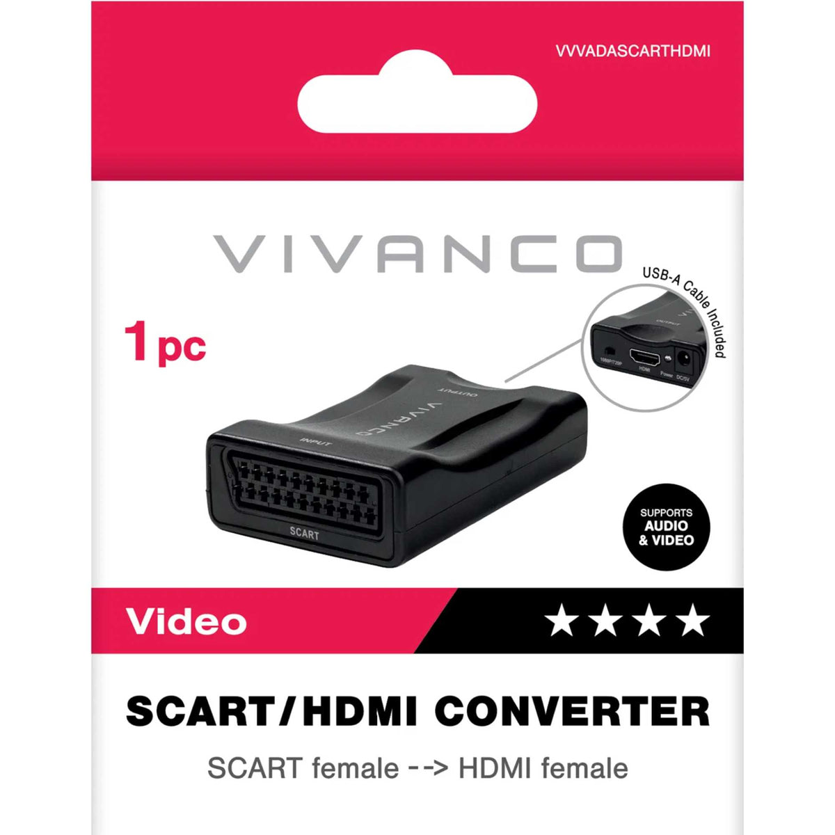 Vivanco VVVADASCARTHDMI Scart to HDMI Converter