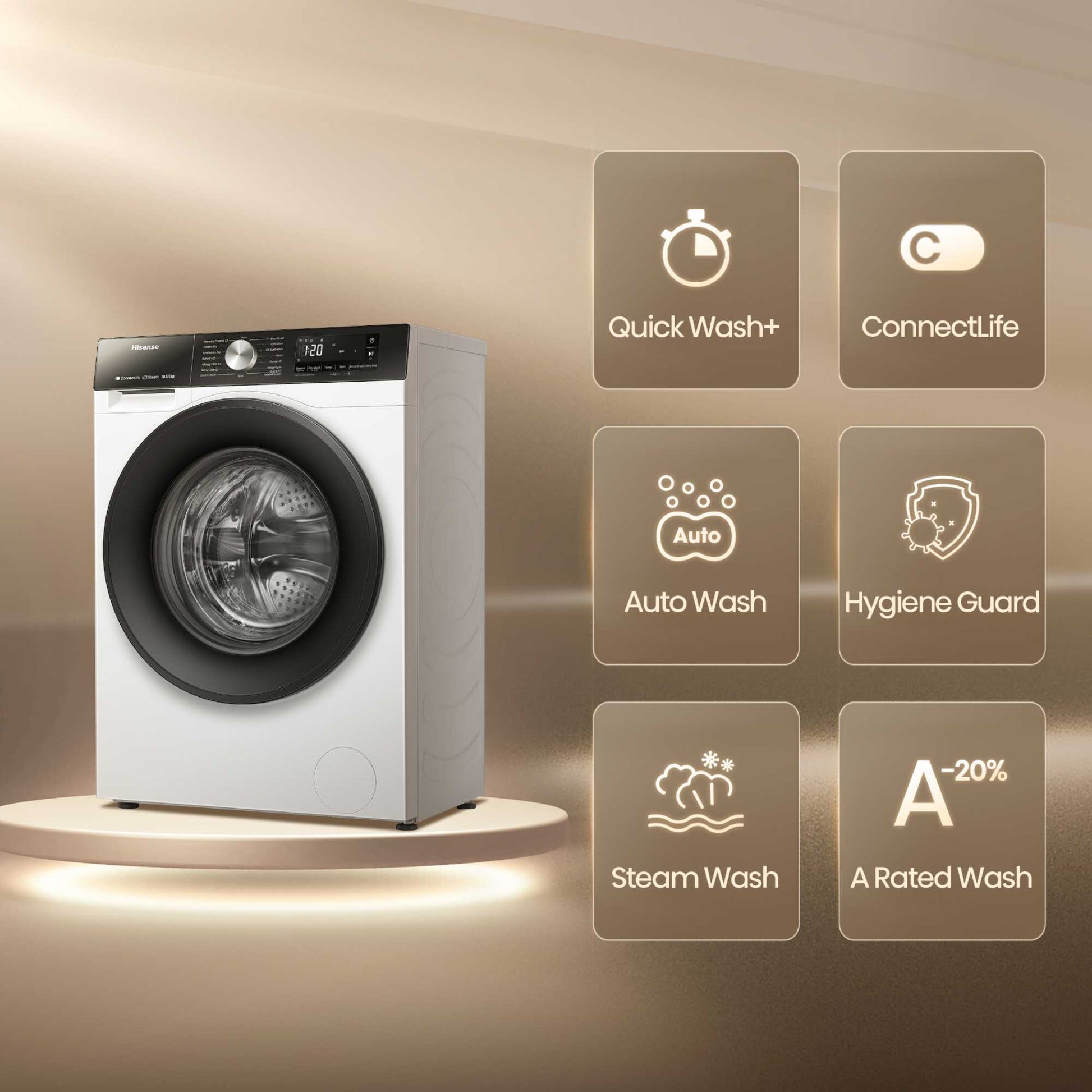 Hisense 10.5kg Wash 6kg Dry 1400rpm Washer Dryer - WD3S1043BW3