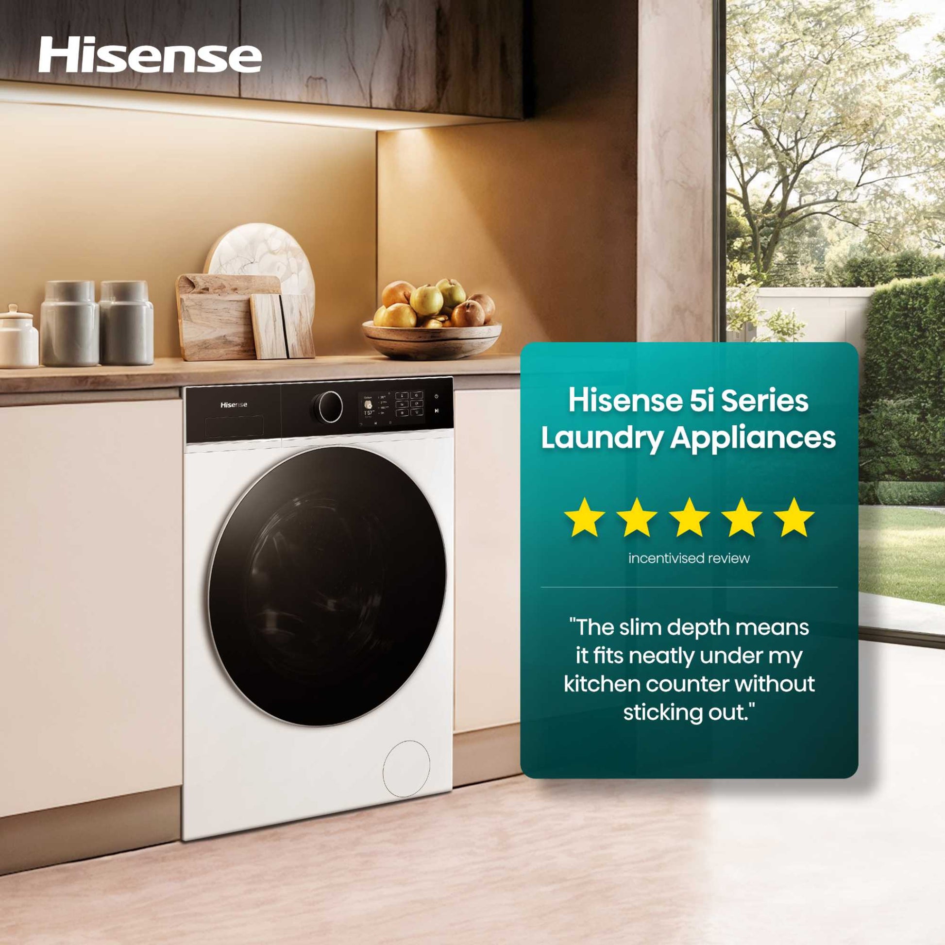 Hisense WD5I1245BBRH 5i Series 12/8kg 1400rpm Washer Dryer - Black