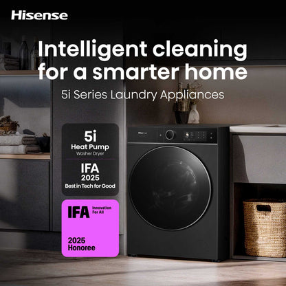 Hisense WD5I1245BBRH 5i Series 12/8kg 1400rpm Washer Dryer - Black