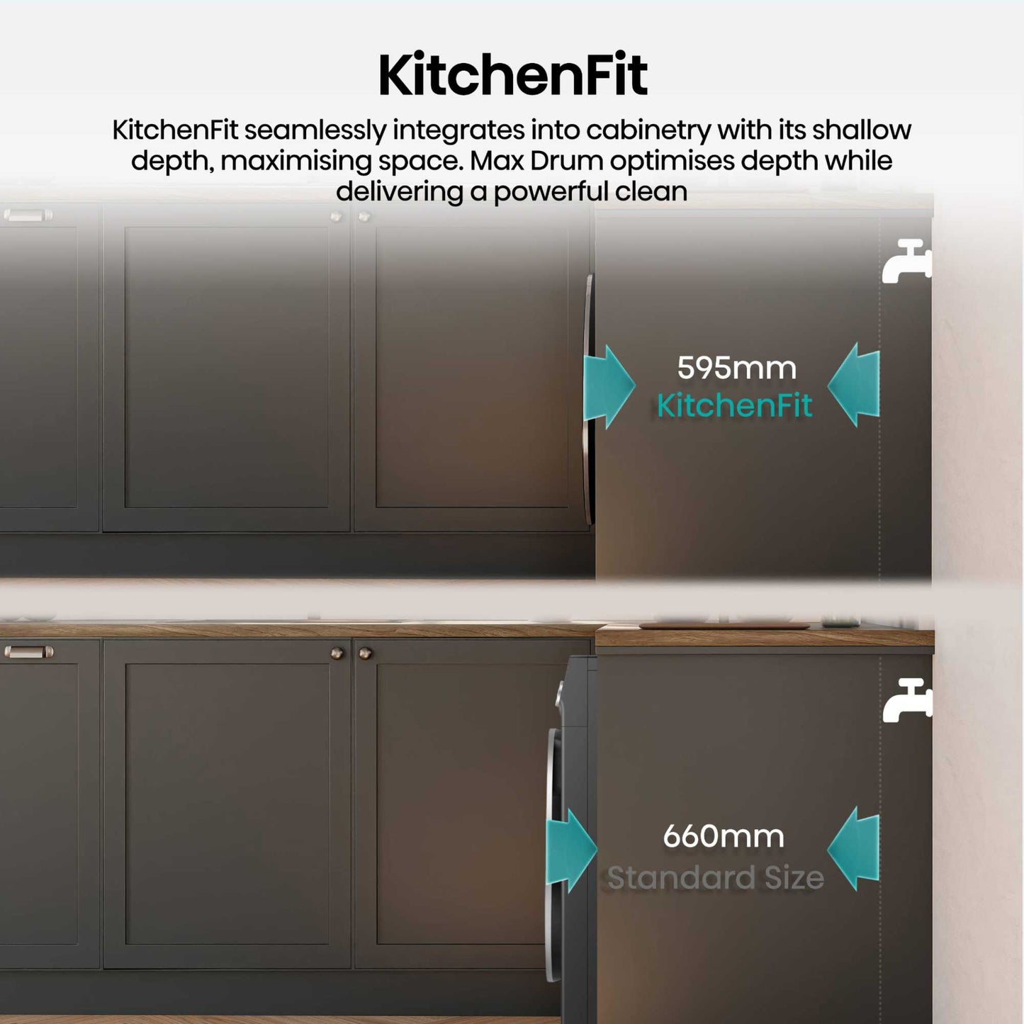 Hisense WD5I1245BBRH 5i Series 12/8kg 1400rpm Washer Dryer - Black
