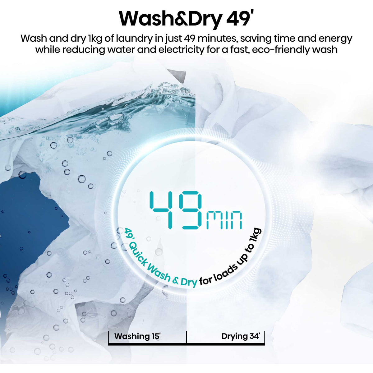 Hisense WD5I1245BBRH 5i Series 12/8kg 1400rpm Washer Dryer - Black