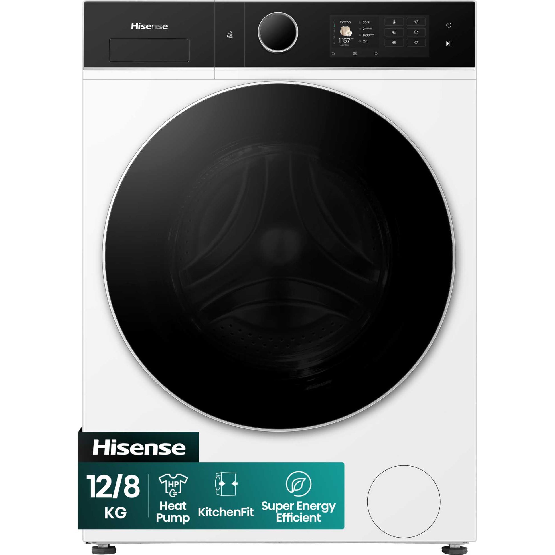 Hisense KitchenFit 5i Series 12kg Wash 8kg 1400rpm Washer Dryer - WD5I1245BWRH