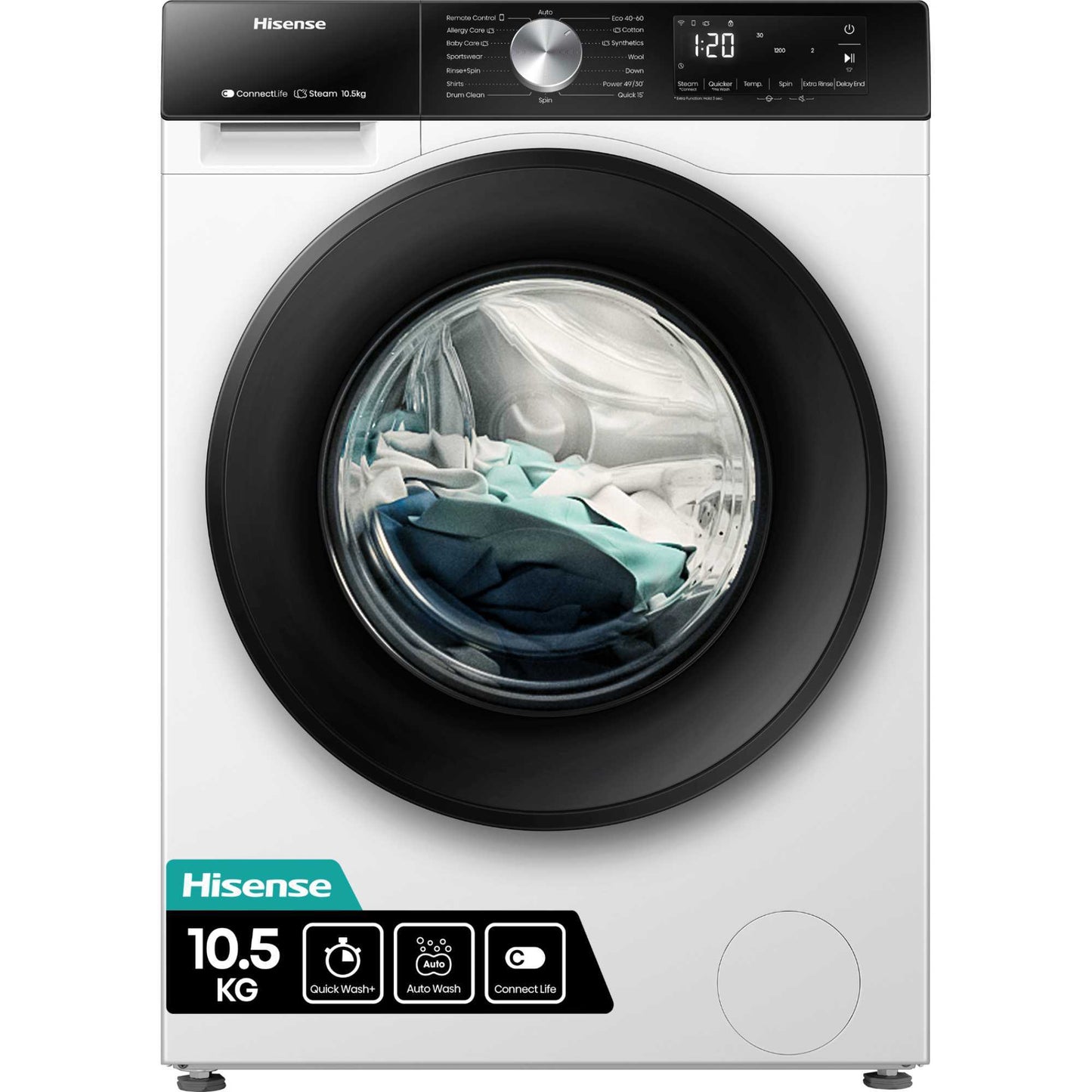 Hisense 3S Series 10.5kg 1400rpm Washing Machine - WF3S1043BW3