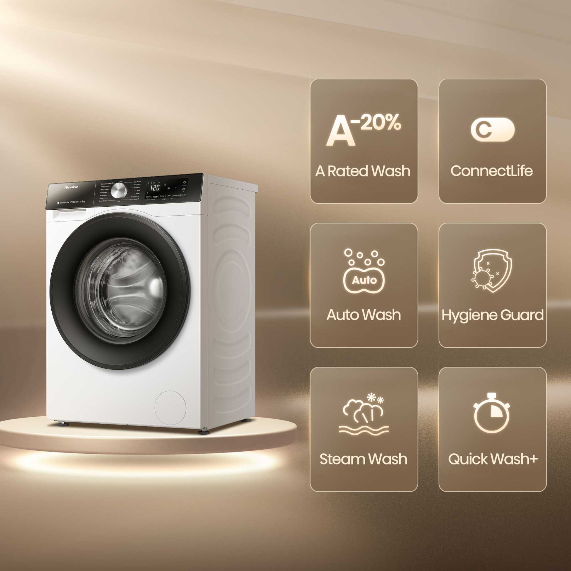 Hisense 3S Series 10.5kg 1400rpm Washing Machine - WF3S1043BW3