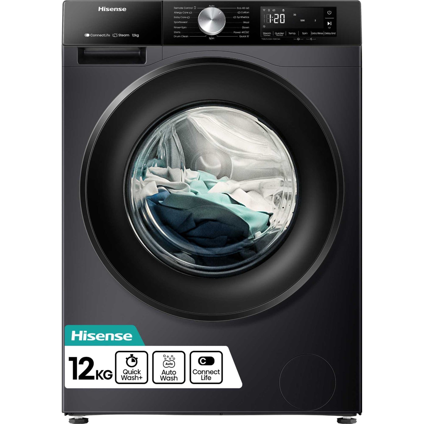 Hisense 3S Series 12kg 1400rpm Washing Machine - WF3S1243BB3