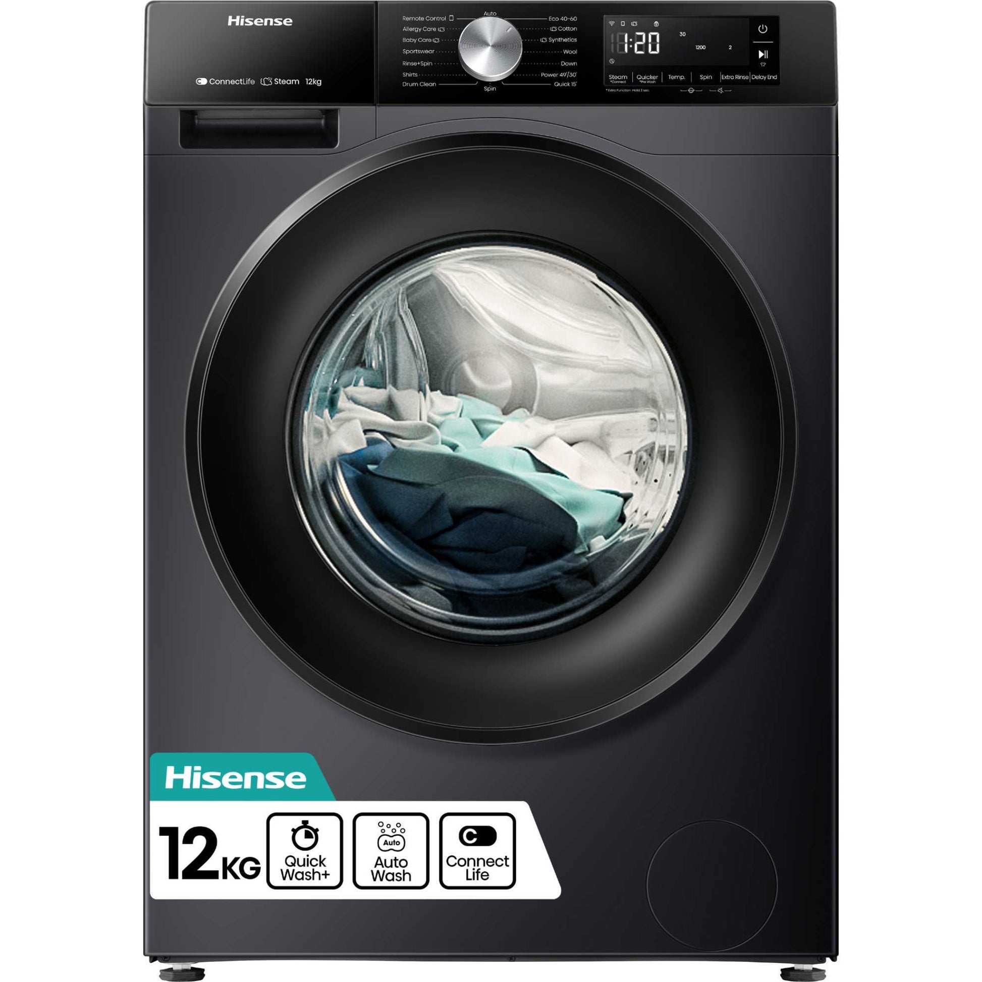 Hisense 3S Series 12kg 1400rpm Washing Machine - WF3S1243BB3