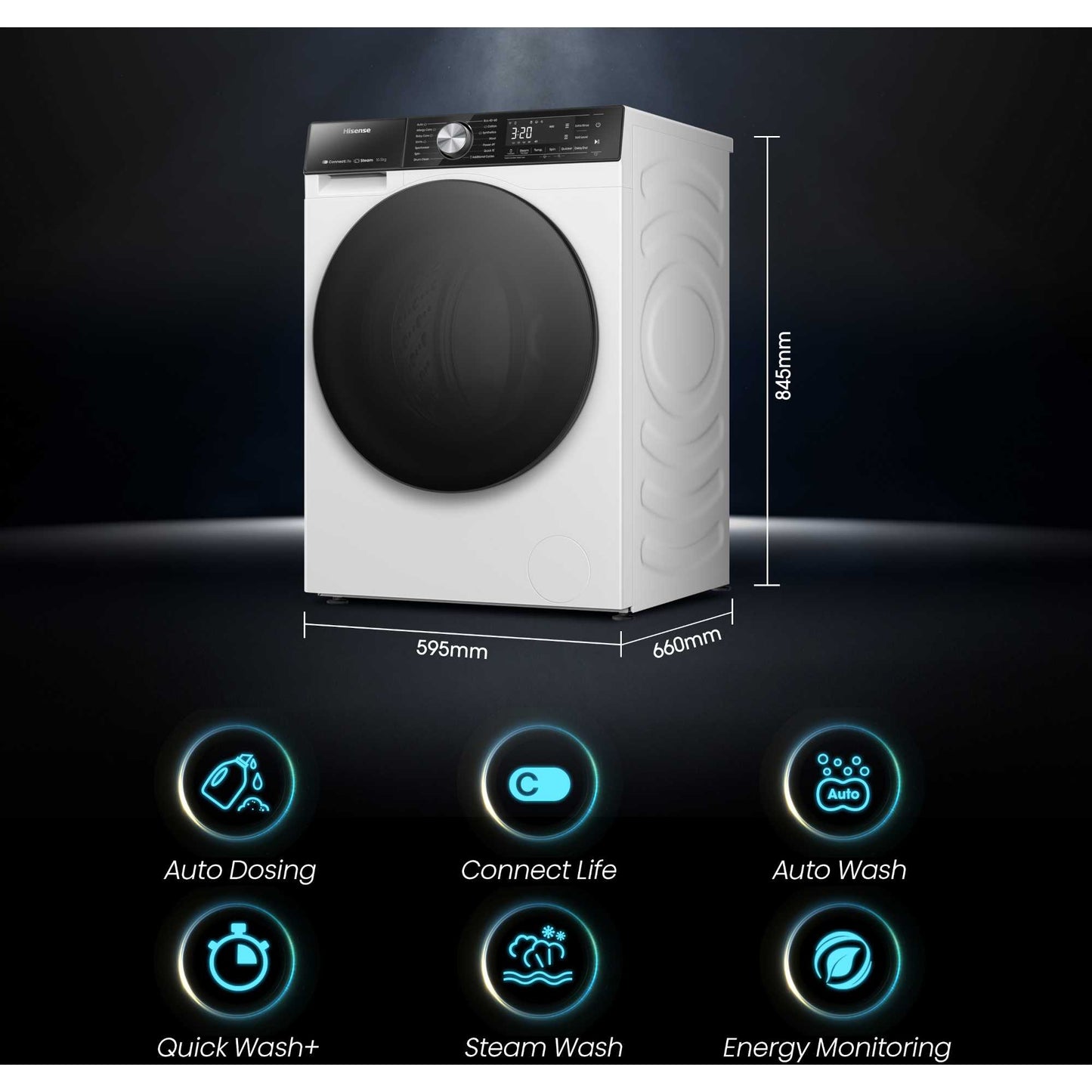 Hisense 5S Series 10.5kg 1400rpm Washing Machine - WF5S1045BW