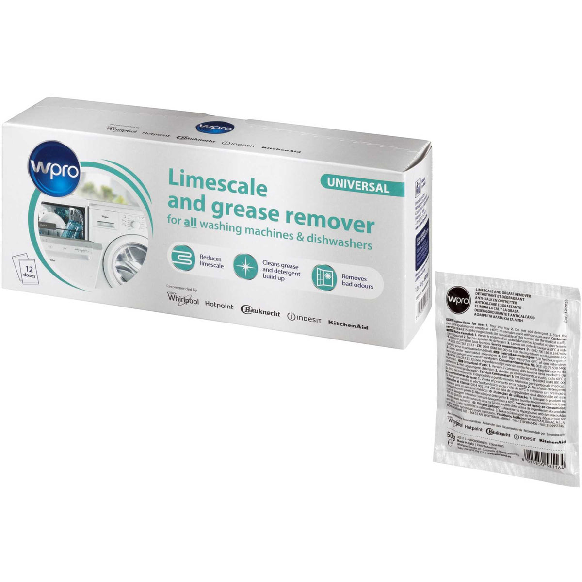 WPRO C00424828 Limescale & Detergent Remover Pack of 12