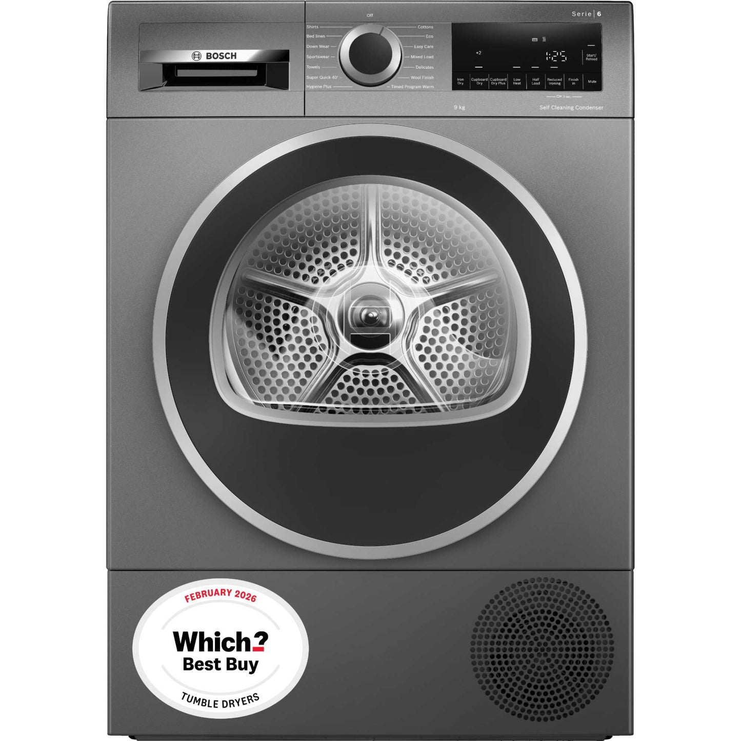 Bosch Series 6 9kg Heat Pump Tumble Dryer - WQG245R2GB
