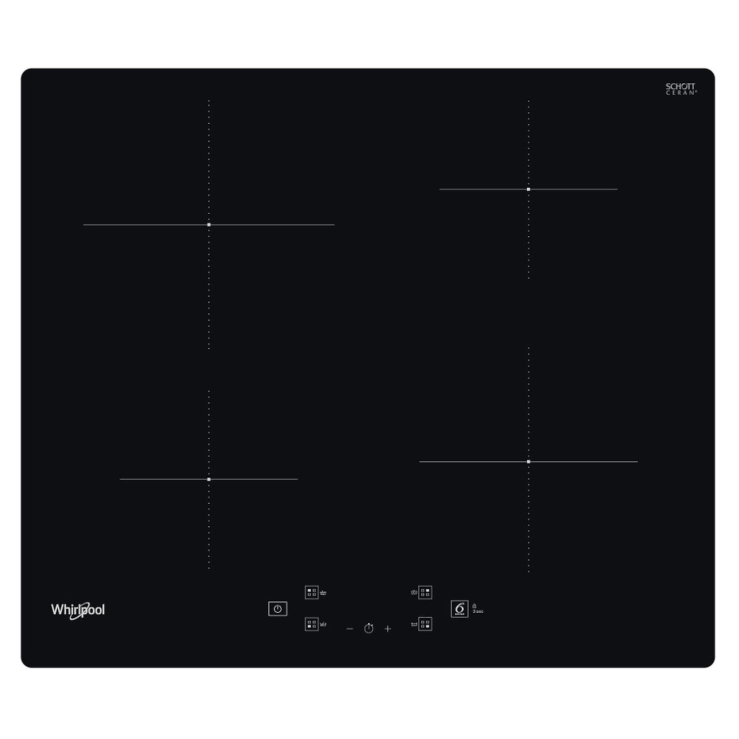 Whirlpool WS Q2160 NE 6TH SENSE 60cm 4 Zone Induction Hob - Black