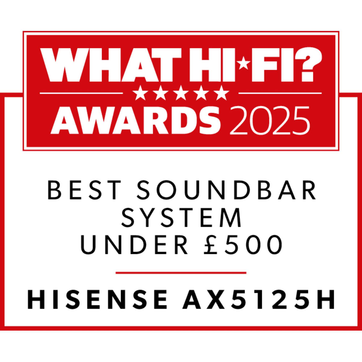 Hisense AX5125H 5.1.2 Channel Cinematic Soundbar with Wireless Subwoofer