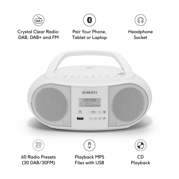 Roberts Zoombox 4 - White