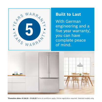 Bosch Series 8 American Style Fridge Freezer 60/40 No Frost - Stainless Steel - KFF96PIEP