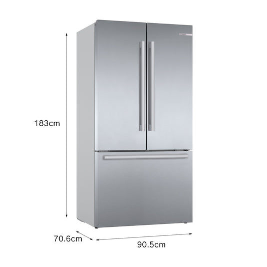 Bosch Series 8 American Style Fridge Freezer 60/40 No Frost - Stainless Steel - KFF96PIEP
