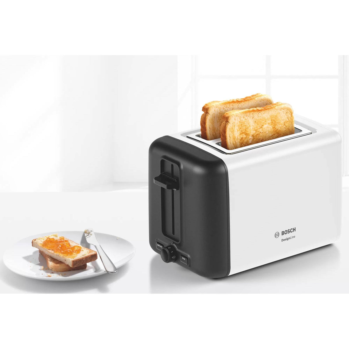Bosch DesignLine TAT3P421GB 2 Slice Toaster - White