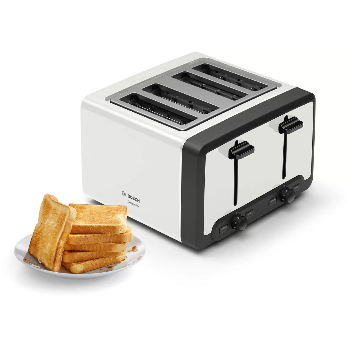 Bosch DesignLine TAT5P441GB 4 Slice Toaster - White