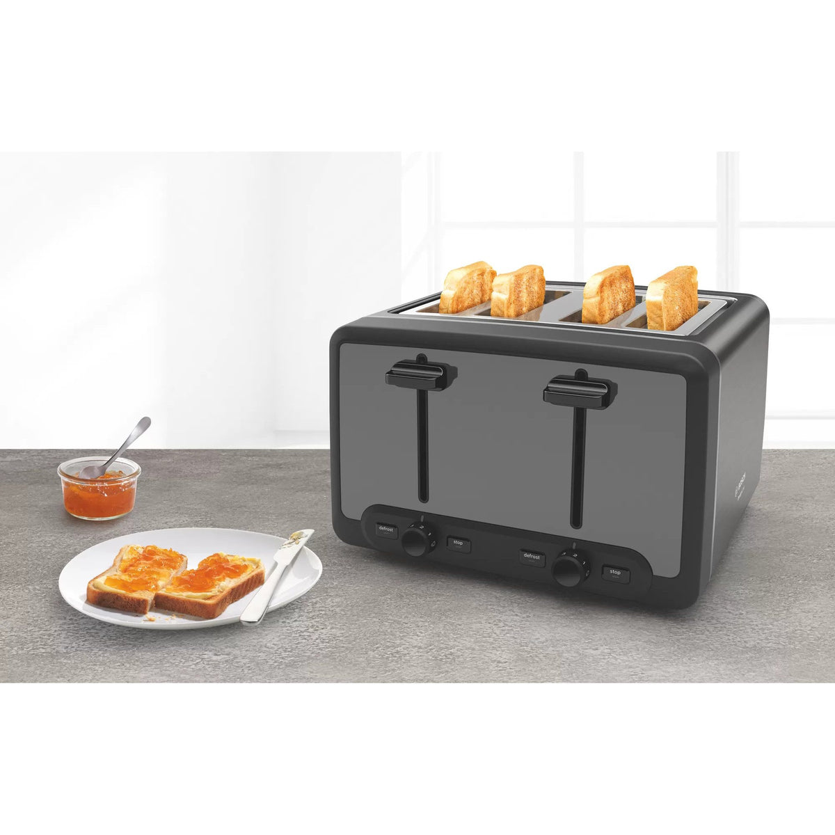 Bosch DesignLine TAT5P445GB 4 Slice Toaster - Graphite
