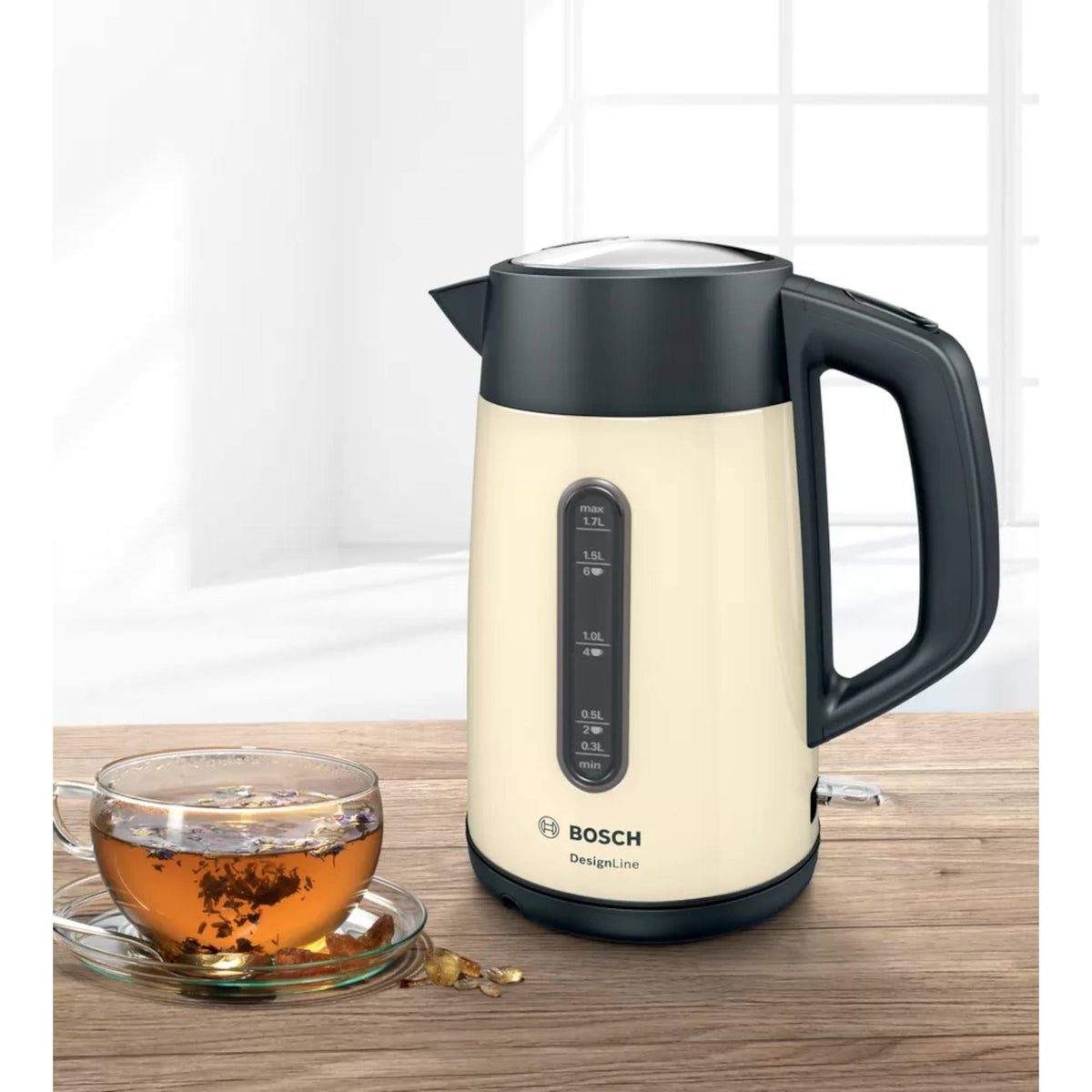 Bosch TWK4P437GB 3000W DesignLine Kettle - Cream