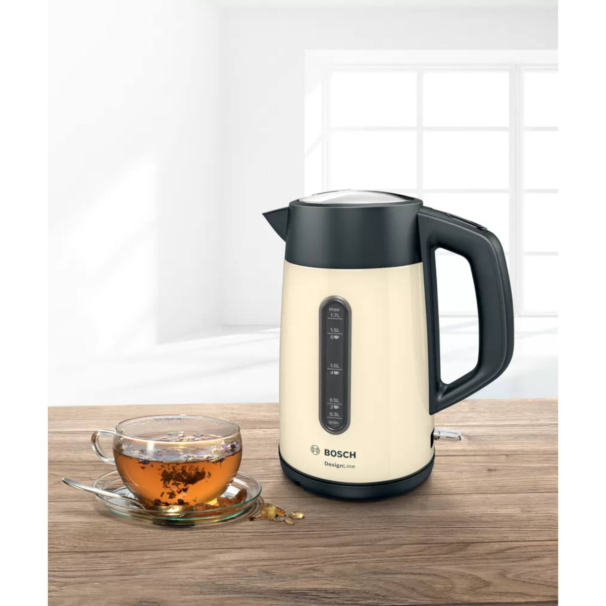 Bosch TWK4P437GB 3000W DesignLine Kettle - Cream