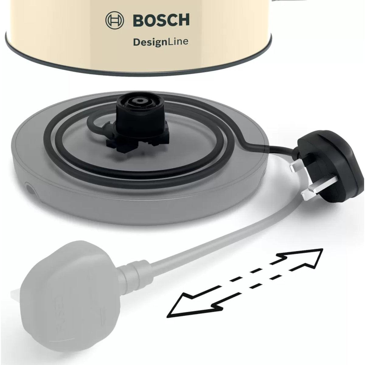 Bosch TWK4P437GB 3000W DesignLine Kettle - Cream