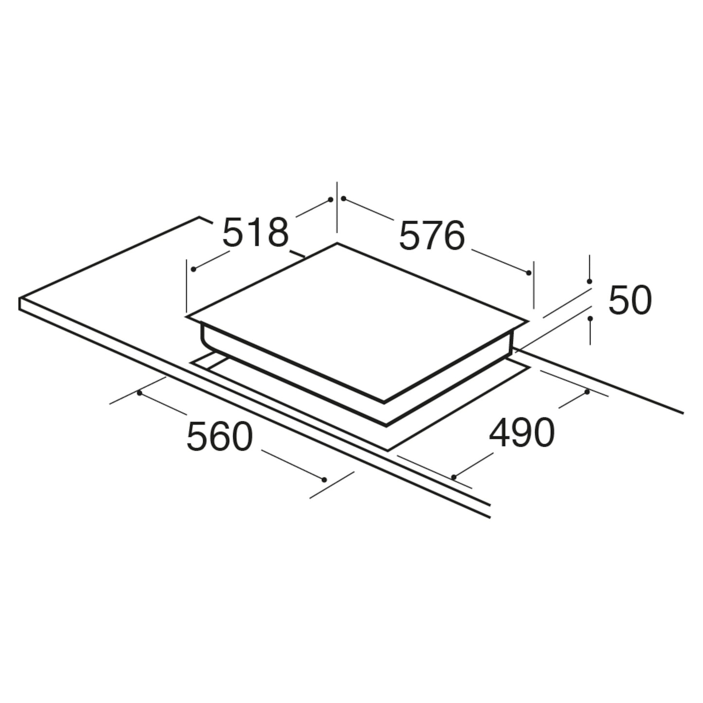 CDA HC6212FR 60cm 4 Zone Ceramic Hob