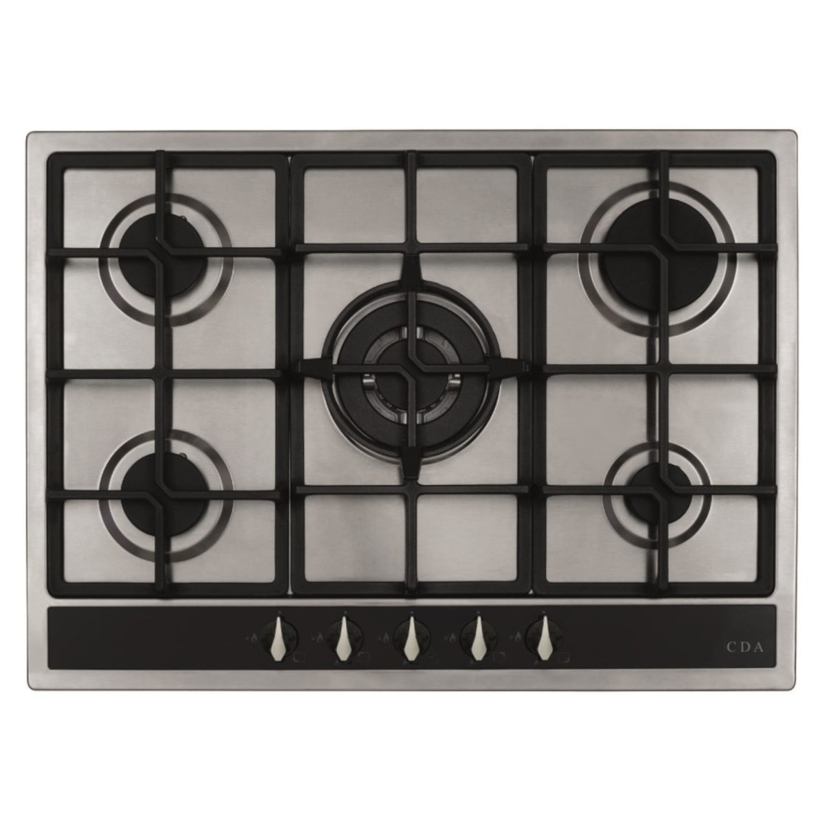 CDA HG7351SS 70cm 5 Burner Gas Hob with Wok Burner
