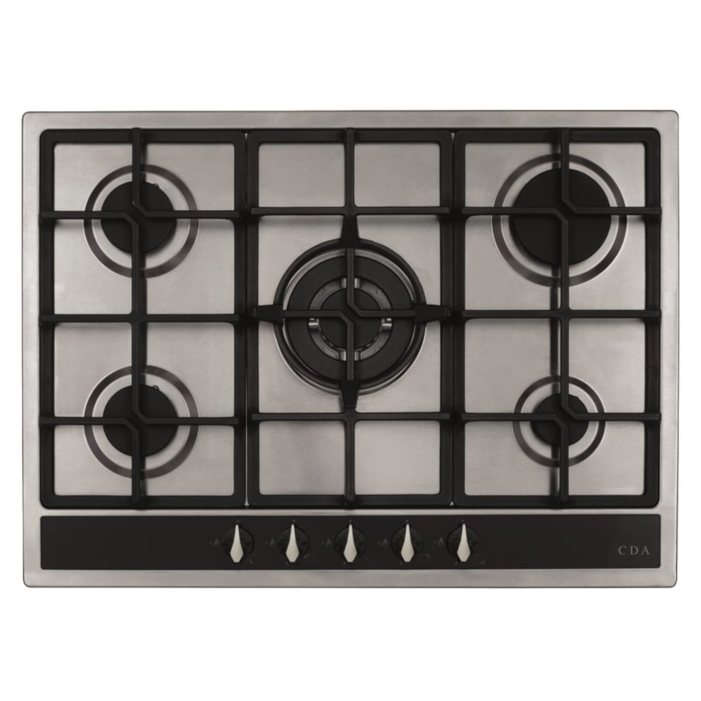 CDA HG7351SS 70cm 5 Burner Gas Hob with Wok Burner