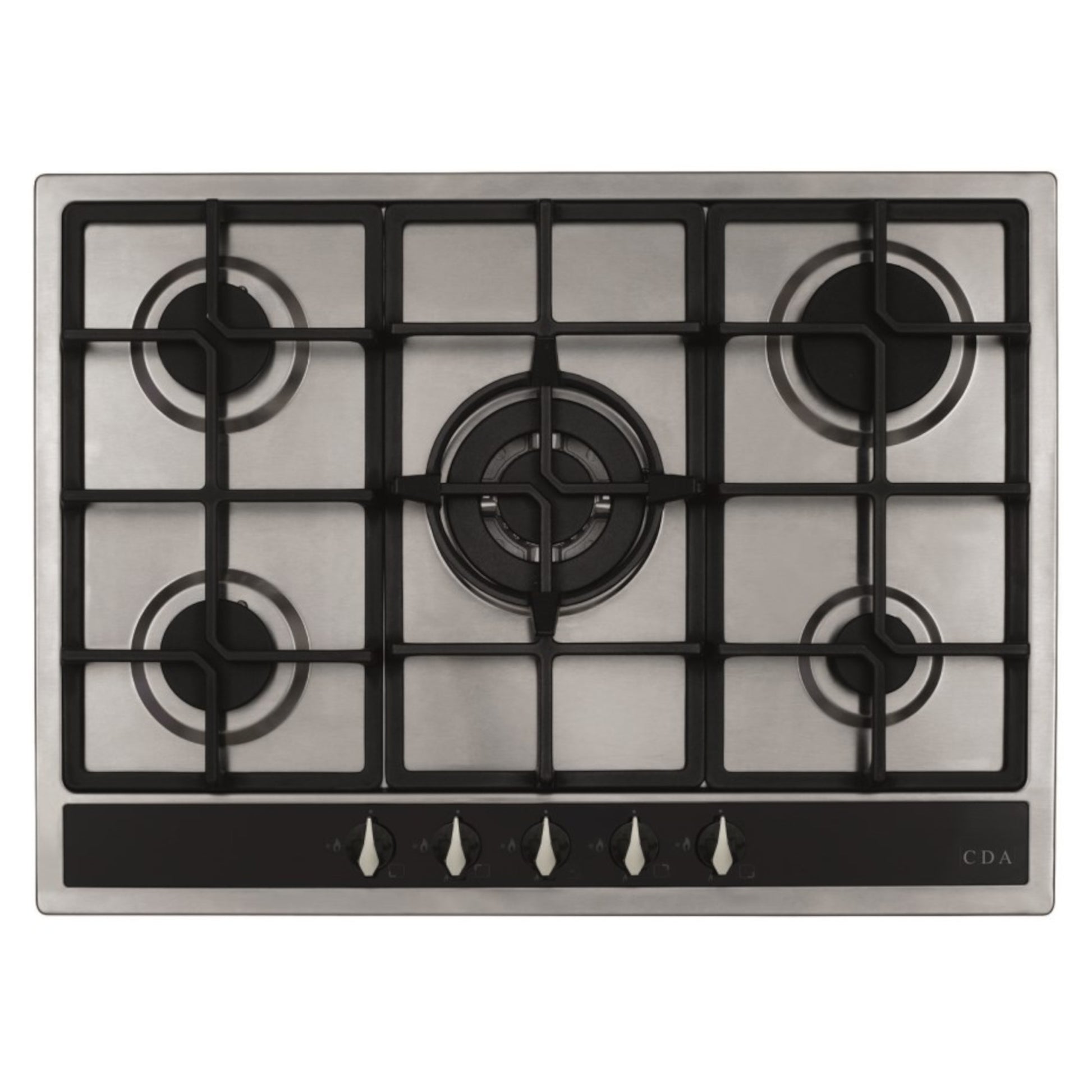 CDA HG7351SS 70cm 5 Burner Gas Hob with Wok Burner