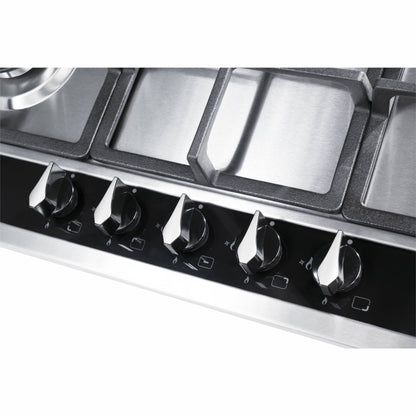 CDA HG7351SS 70cm 5 Burner Gas Hob with Wok Burner