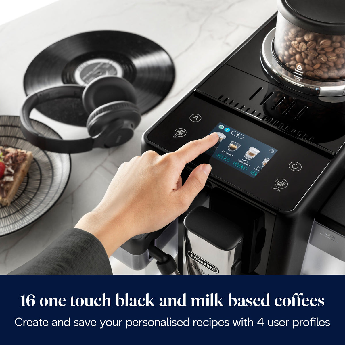 De'Longhi Rivelia EXAM440.55.B Bean to Cup Coffee Machine 19 Bar Pressure