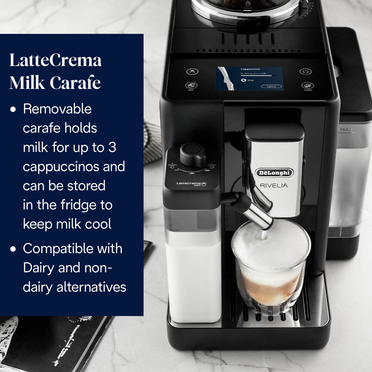 De'Longhi Rivelia EXAM440.55.B Bean to Cup Coffee Machine 19 Bar Pressure