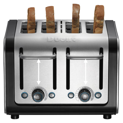 Dualit Architect 4 Slot Toaster, Brushed Steel & Black - 46505.