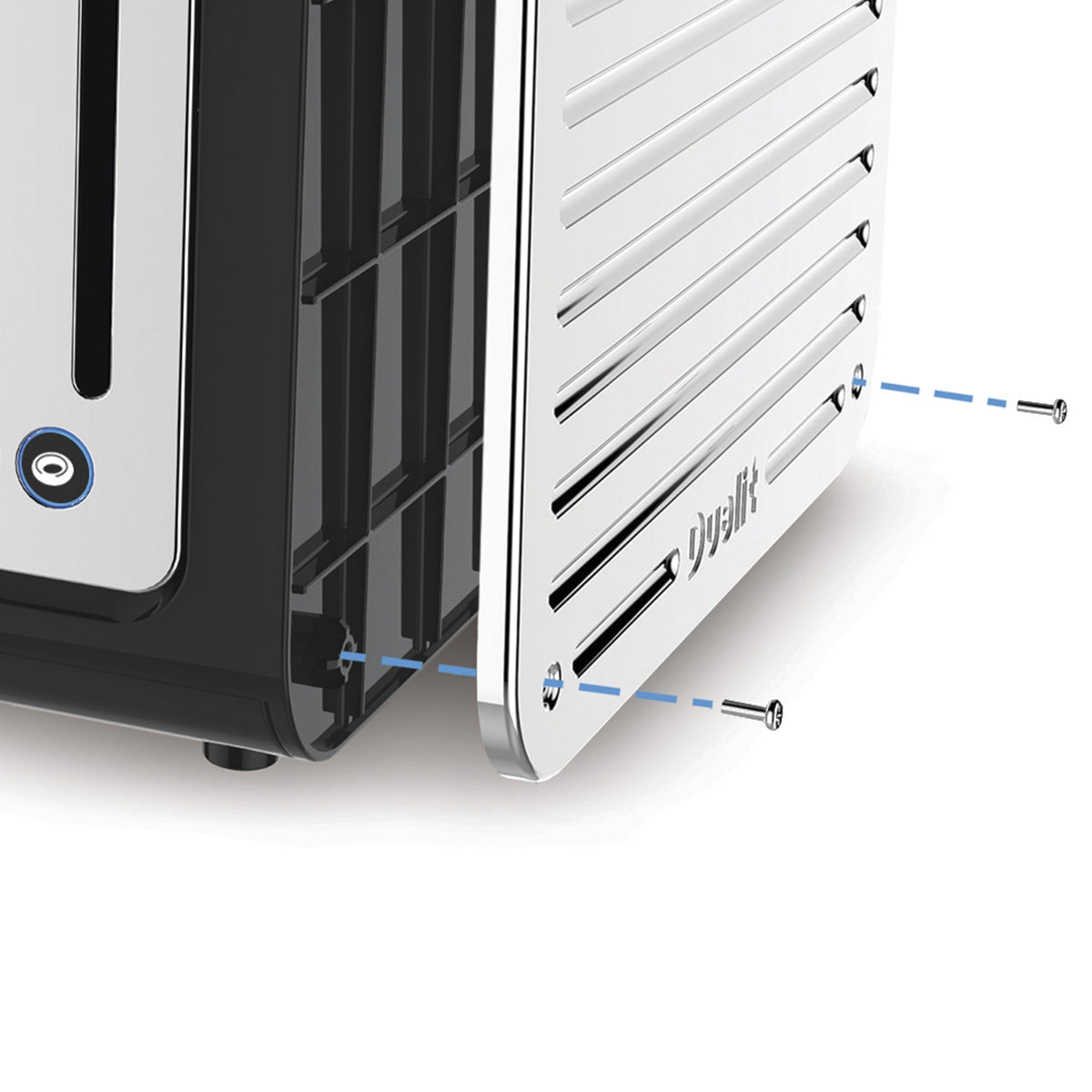 Dualit Architect 4 Slot Toaster, Brushed Steel & Black - 46505.