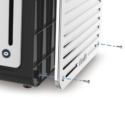 Dualit Architect 4 Slot Toaster, Brushed Steel & Black - 46505.