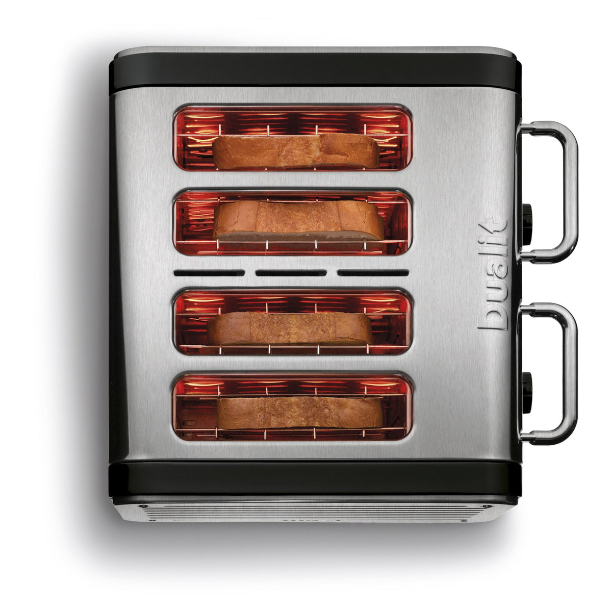 Dualit Architect 4 Slot Toaster, Brushed Steel & Black - 46505.