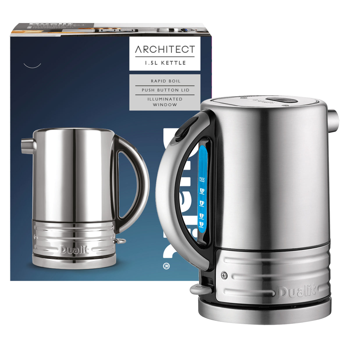 Dualit Architect 1.5L Kettle, Brushed - 72905
