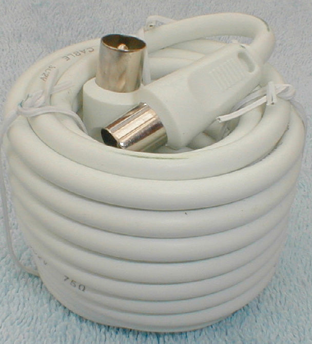 2M COAXIAL FLY LEAD PLUG TO PLUG WHITE