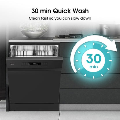 Hisense Hi4 Freestanding Full-Sized Dishwasher - HS622E90BUK